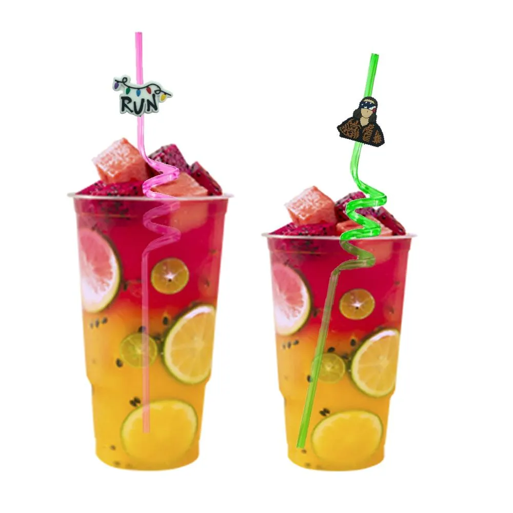 strange story themed crazy cartoon straws christmas party favors drinking for new year decoration supplies birthday plastic  reusable straw