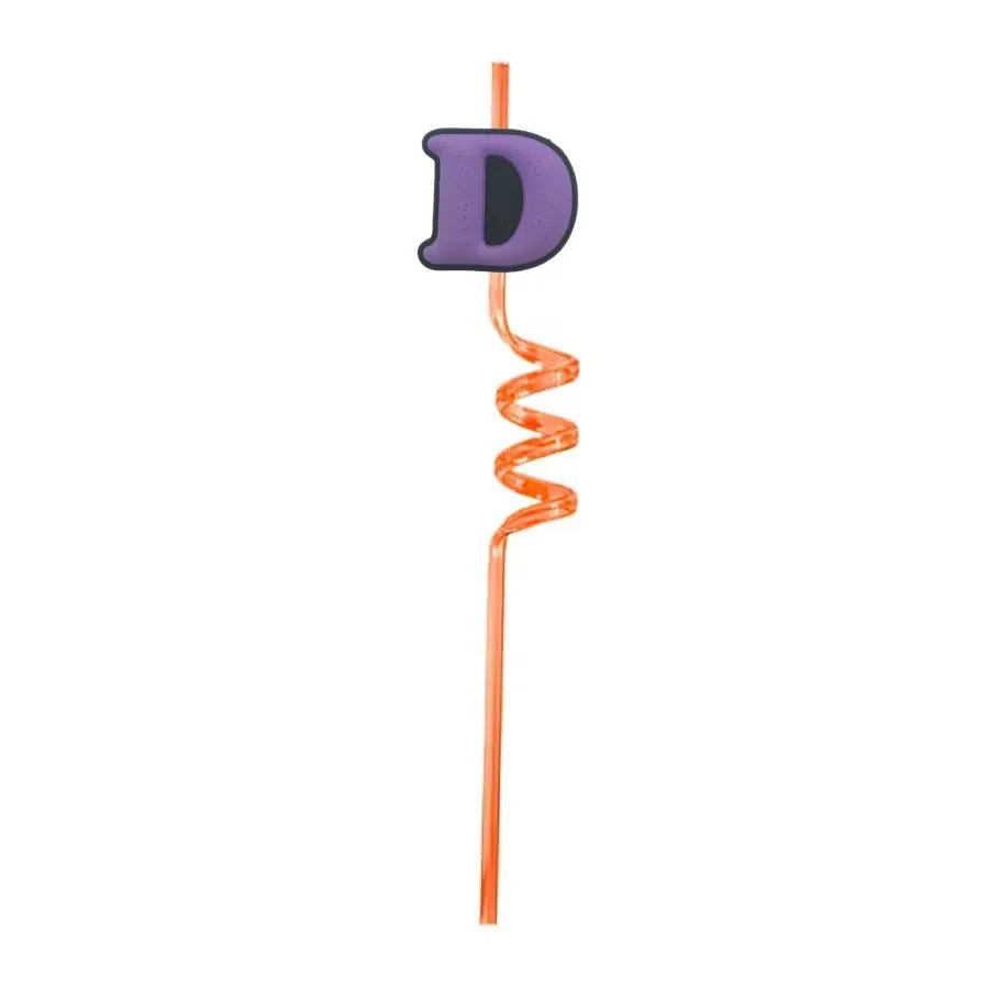 letter themed crazy cartoon straws decoration supplies birthday party favors plastic drinking reusable for kids  straw