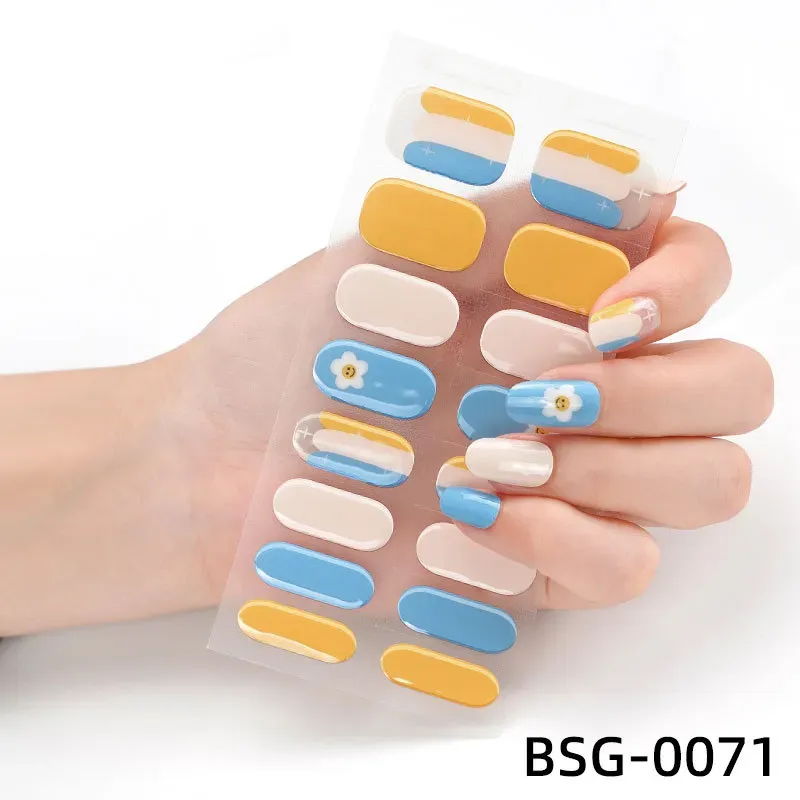 Semi-cured gel Nail Stickers Wholesale Supplise Nail Strips for Women Girls Full Beauty High Quality Stickers for Nails