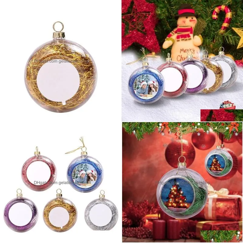 christmas ball ornaments sublimation ball heat transfer printing diy gifts party home decorations fy3994