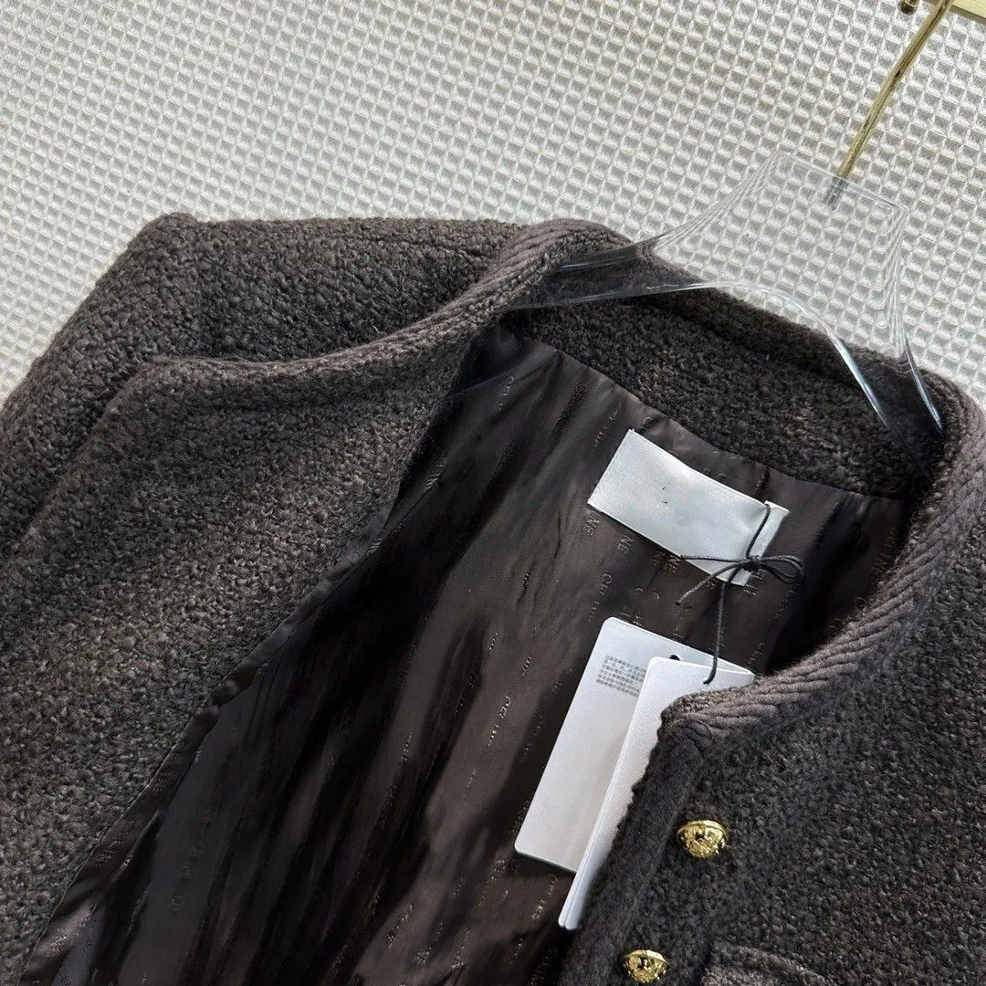 Milan Runway Jackets 2023 New Autumn Wintern O Neck Long Sleeve Brand Same Style Coats Women`s Designer Tops 1011-19