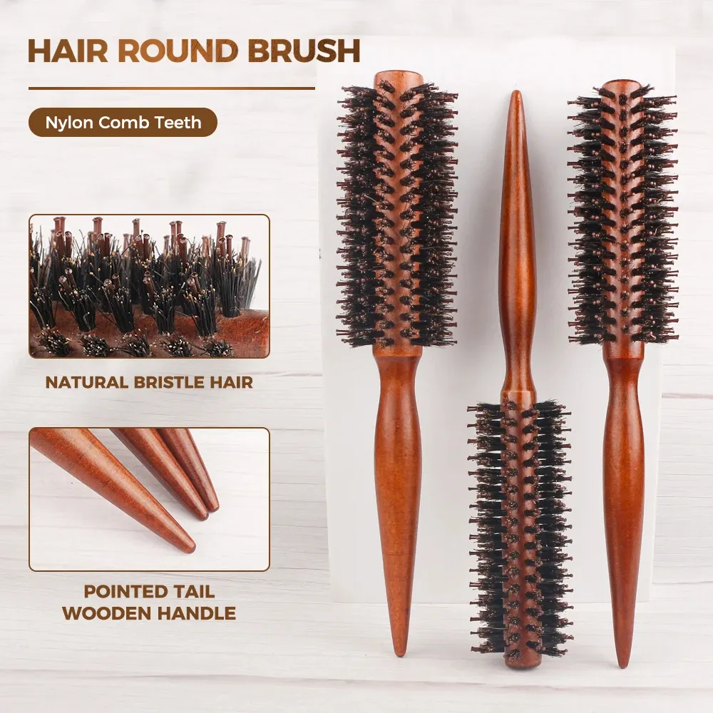 Roller Round Brush Curly Bristle Hair Brush Comb Rolling Brush Professional Hairdressing Blow Drying Hairbrush