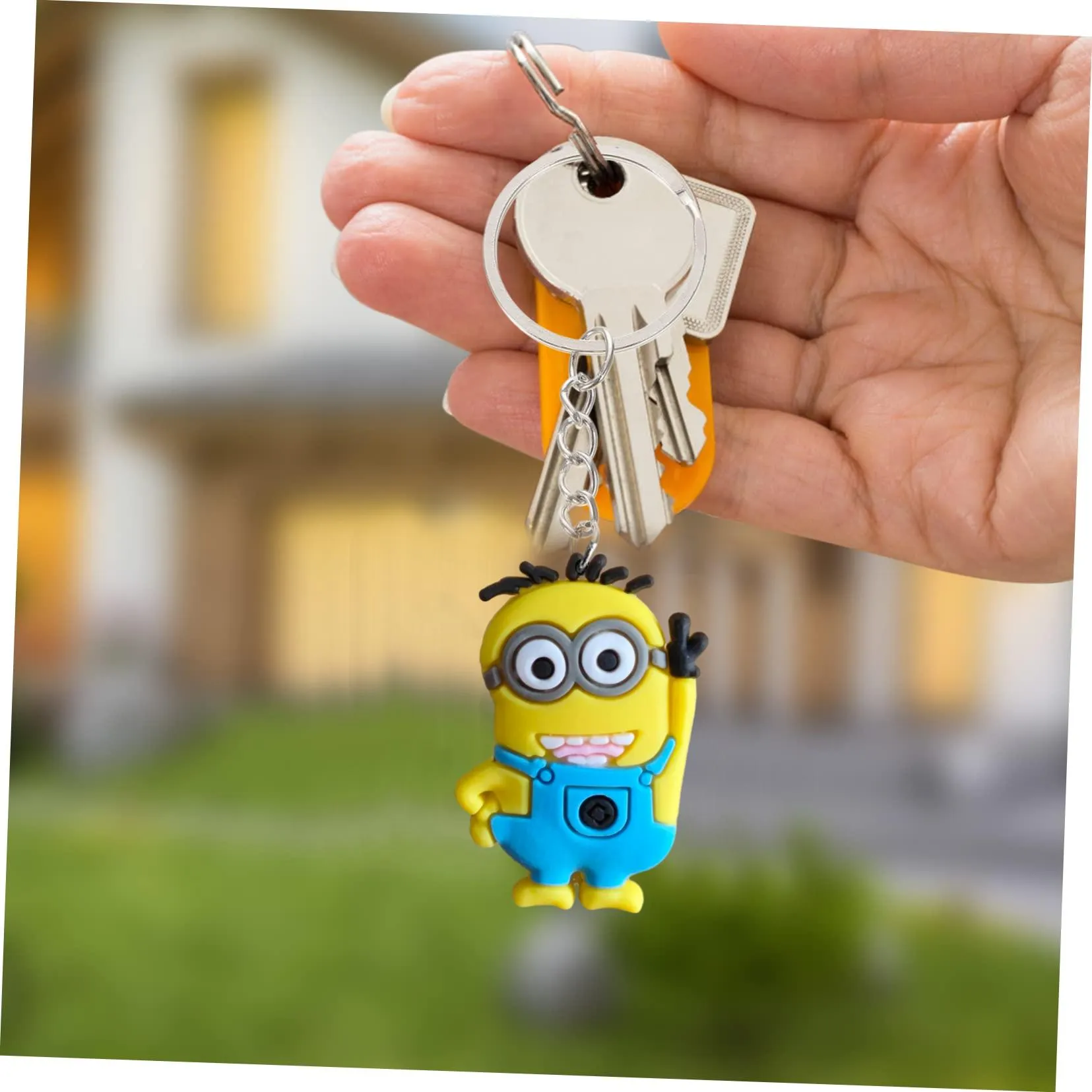 little yellow man 26 keychain boys keychains pendants accessories for kids birthday party favors keyring suitable schoolbag backpacks anime cool couple backpack key chains women