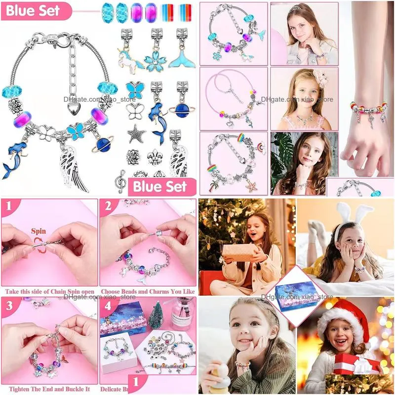 112pcs diy jewelry package sets as kids christmas presents charm beads fit bracelet necklace charms pendant accessories for snake