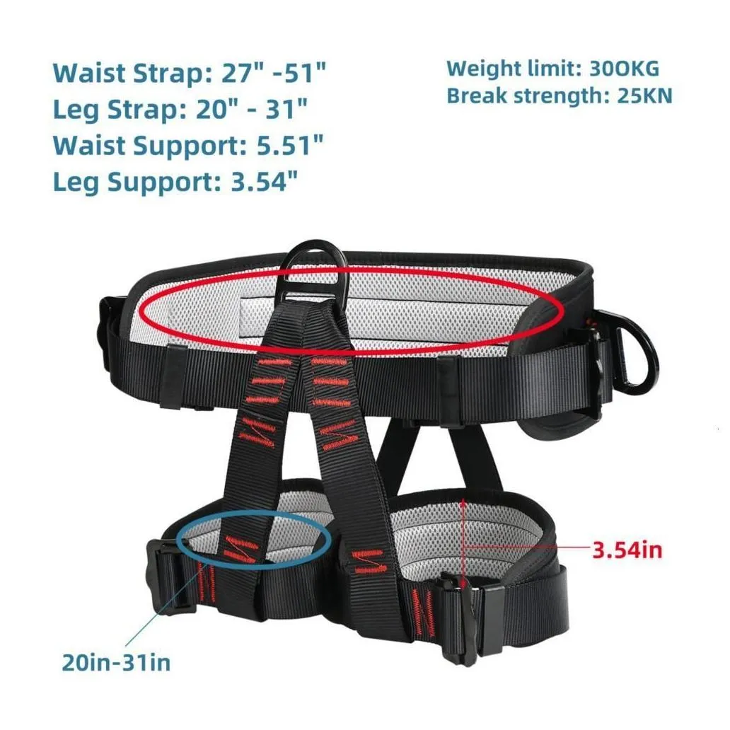 Cords Slings and Webbing Camping Safety Belt 25KN Outdoor Rock Climbing Outdoor Expand Training Half Protective Supplies Survival Equipment