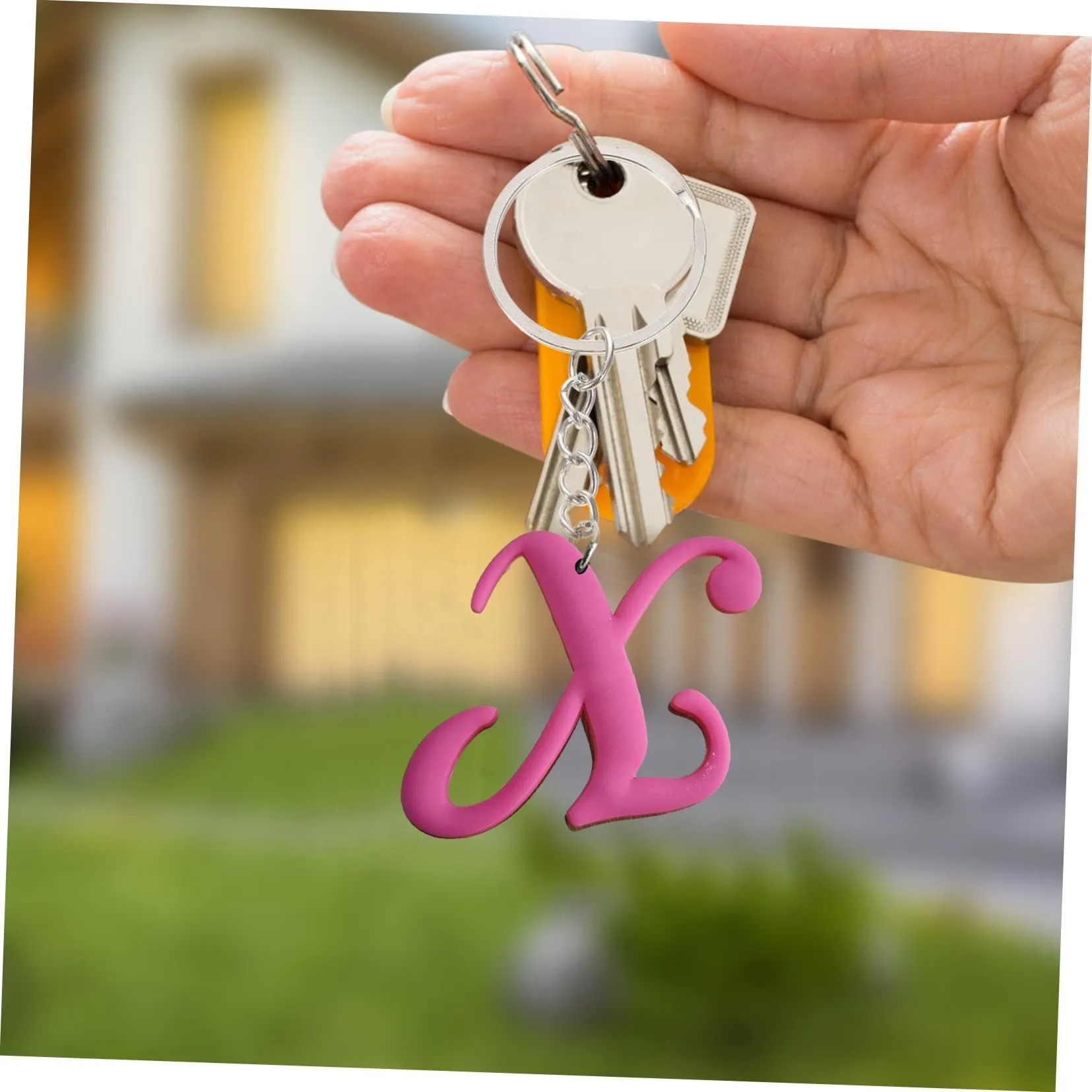 pink large letters keychain keyring for men keychains boys school bags backpack suitable schoolbag backpacks shoulder bag pendant accessories charm