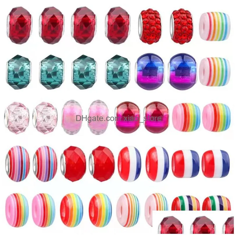  christmas diy jewelry sets with red package box as presents 100pcs charm beads pendant fit 16add5cm snake chain charms accessories bracelets for kids