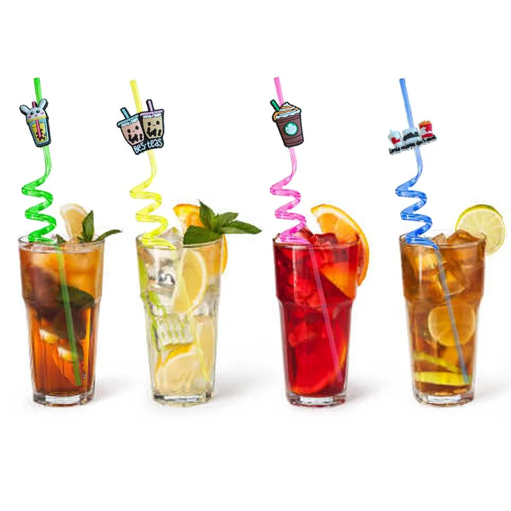 beverages 19 themed crazy cartoon straws reusable plastic drinking for girls birthday decorations summer party  supplies straw