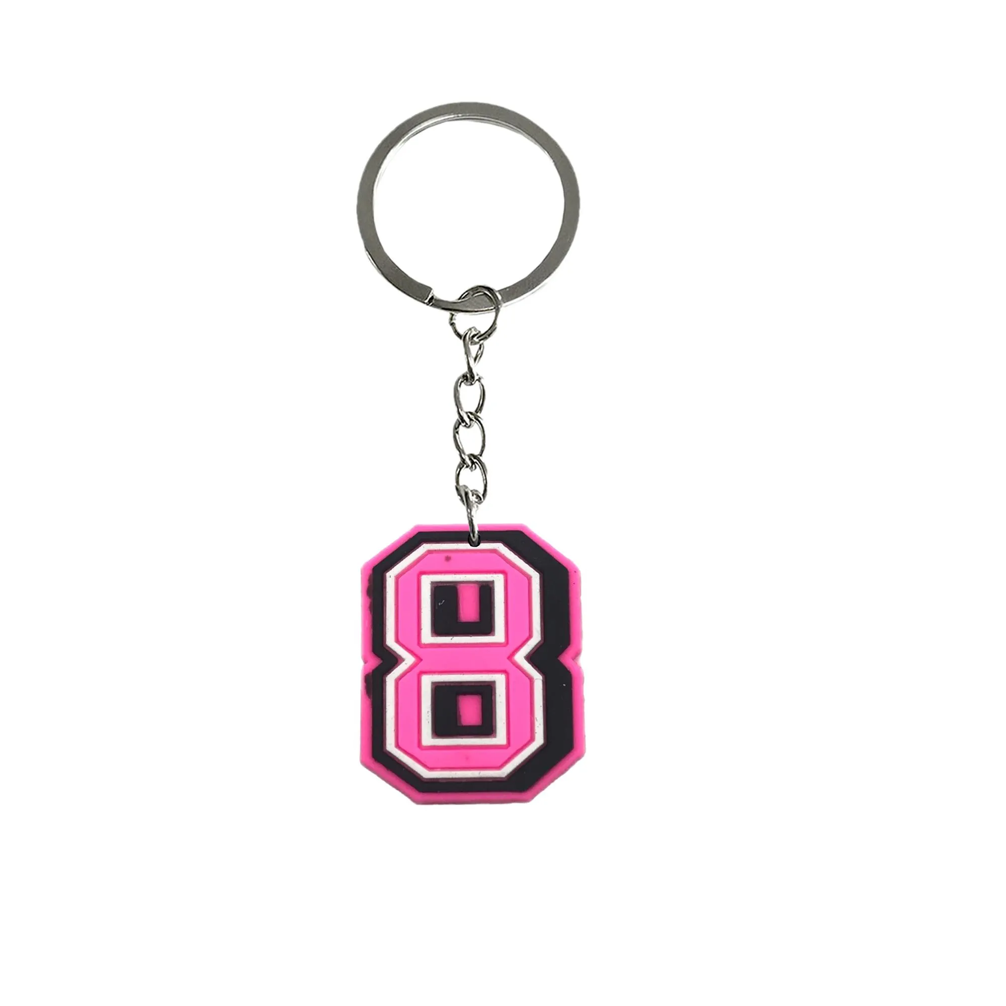 pink number keychain for classroom prizes key chain party favors gift birthday christmas keyring suitable schoolbag keychains goodie bag stuffers supplies kids