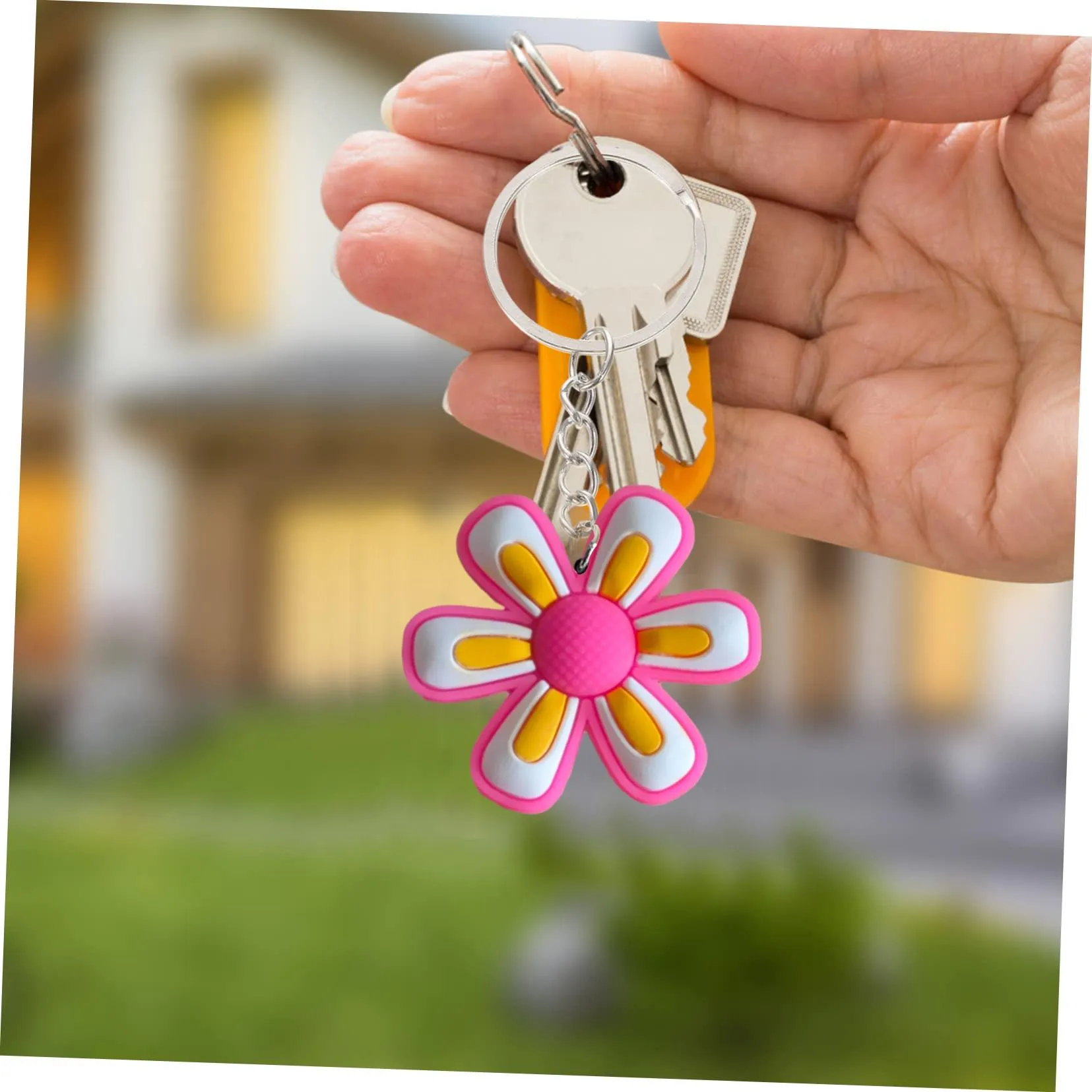 flower 11 keychain keyring for backpacks key ring girls anime cool keychains suitable schoolbag rings boys pendants accessories kids birthday party favors
