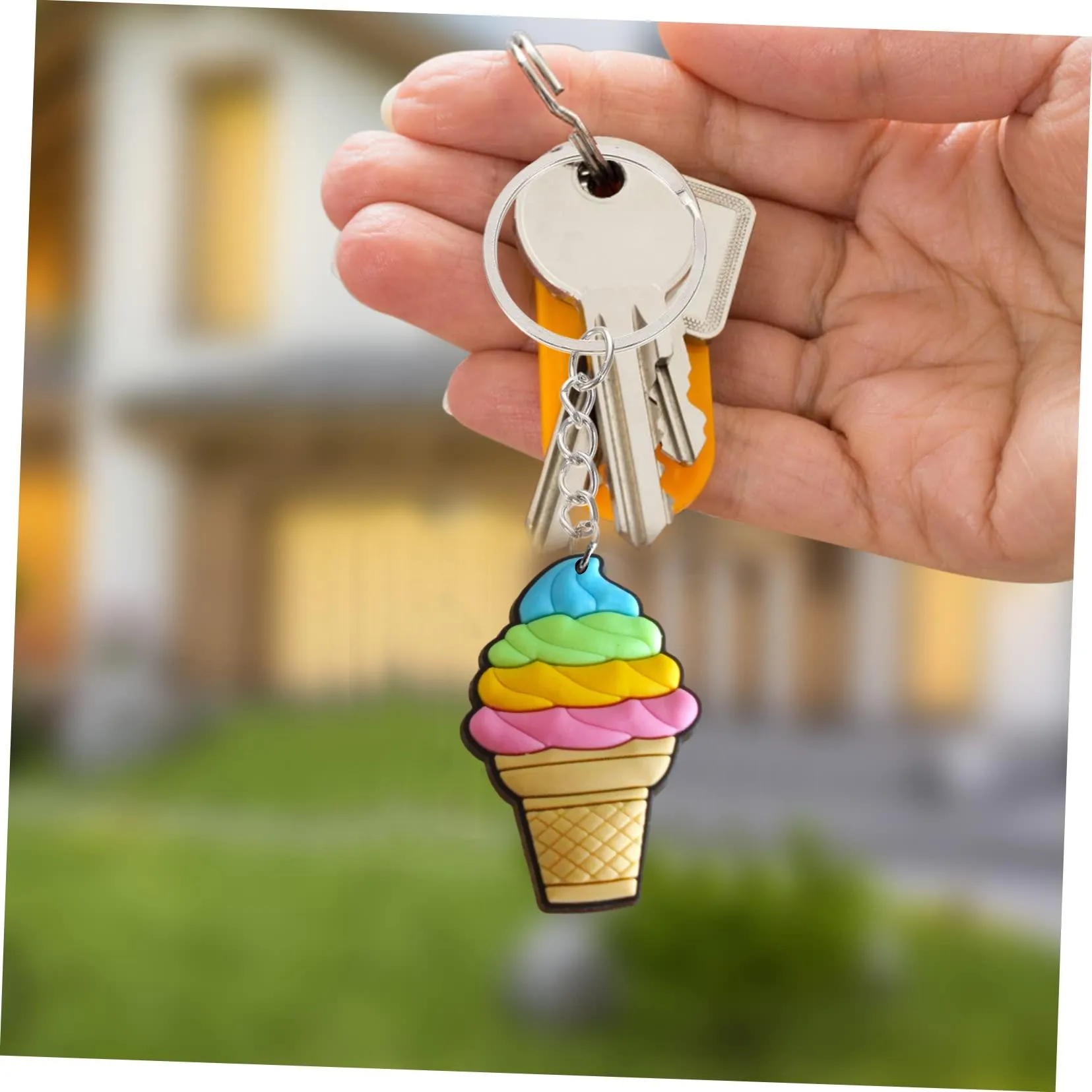 ice cream 2 10 keychain anime cool keychains for backpacks key chain ring christmas gift fans men keyring suitable schoolbag car bag women tags goodie stuffer gifts and holiday charms