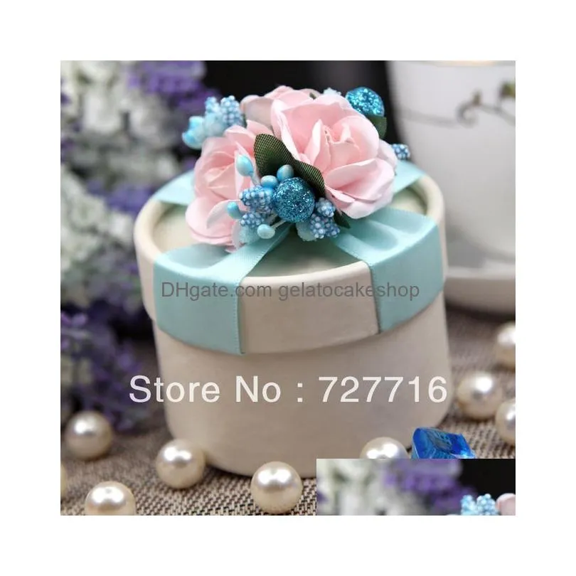 wholesale- 10pcs/lot paper gift box pink and blue wedding favor boxes party candy box - 