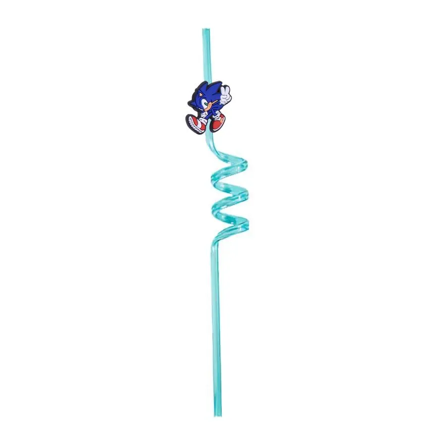 sonic 38 themed crazy cartoon straws drinking for new year party christmas favors kids pool birthday reusable plastic straw