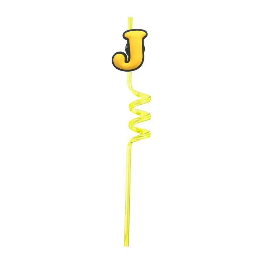 letter themed crazy cartoon straws decoration supplies birthday party favors plastic drinking reusable for kids  straw