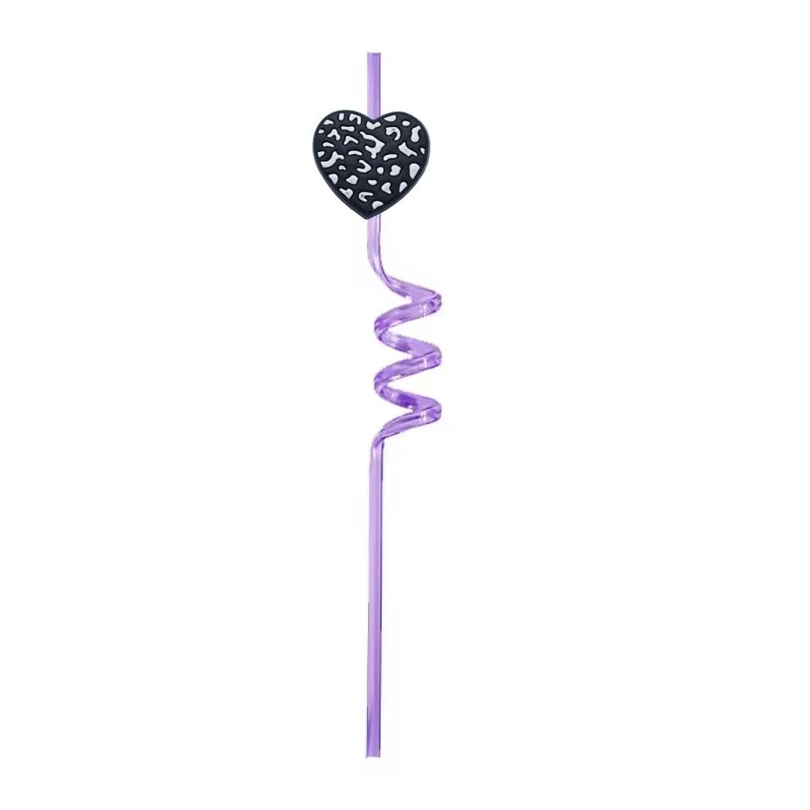 spotted love themed crazy cartoon straws drinking party supplies for favors decorations christmas kids plastic straw girls reusable