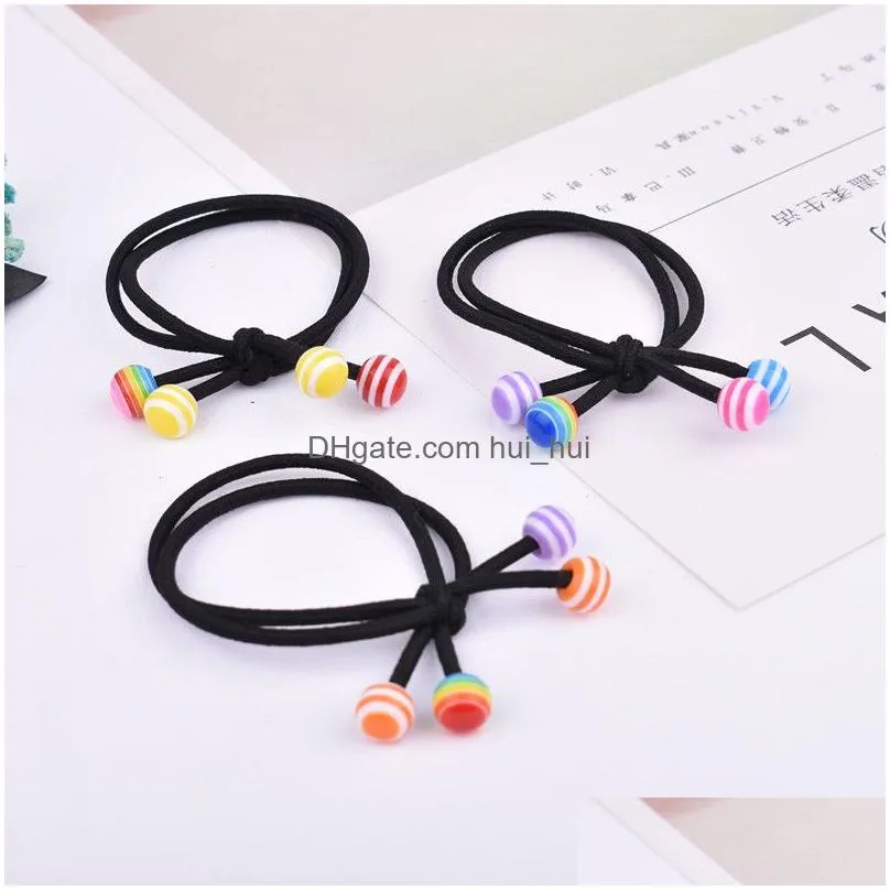wholesale of japanese and korean headrope mothers colorful head rope peach heart knot hair rope childrens hair circle headdress