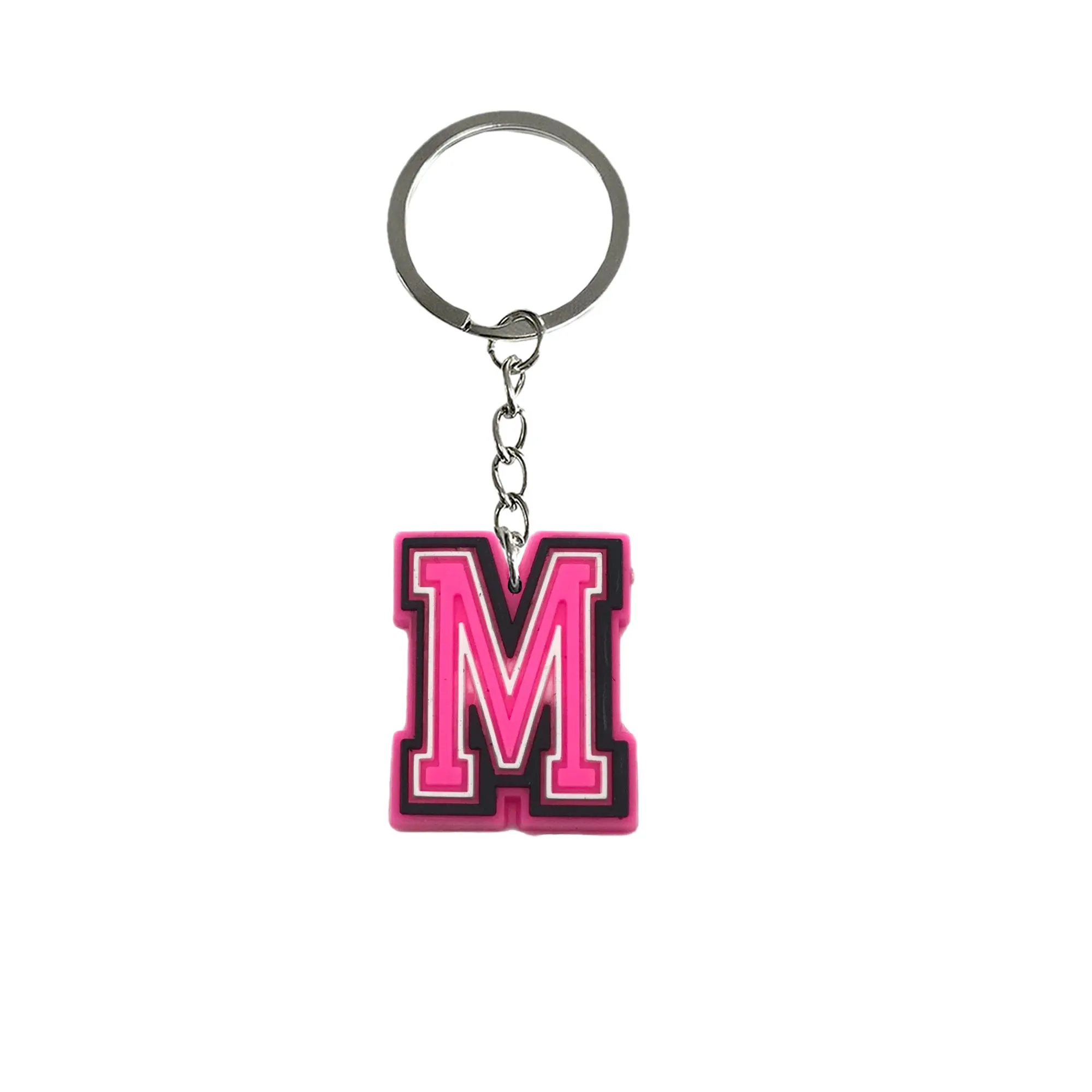 pink letter keychain for tags goodie bag stuffer christmas gifts key pendant accessories bags mini cute keyring classroom prizes suitable schoolbag keychains school day birthday party supplies gift ring boys stuffers