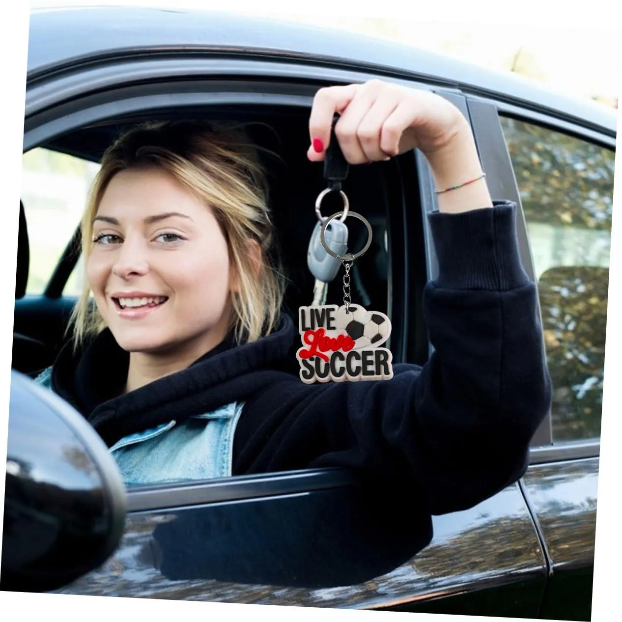 football keychain for goodie bag stuffers supplies couple backpack key chains women keyring classroom school day birthday party gift suitable schoolbag car keychains men