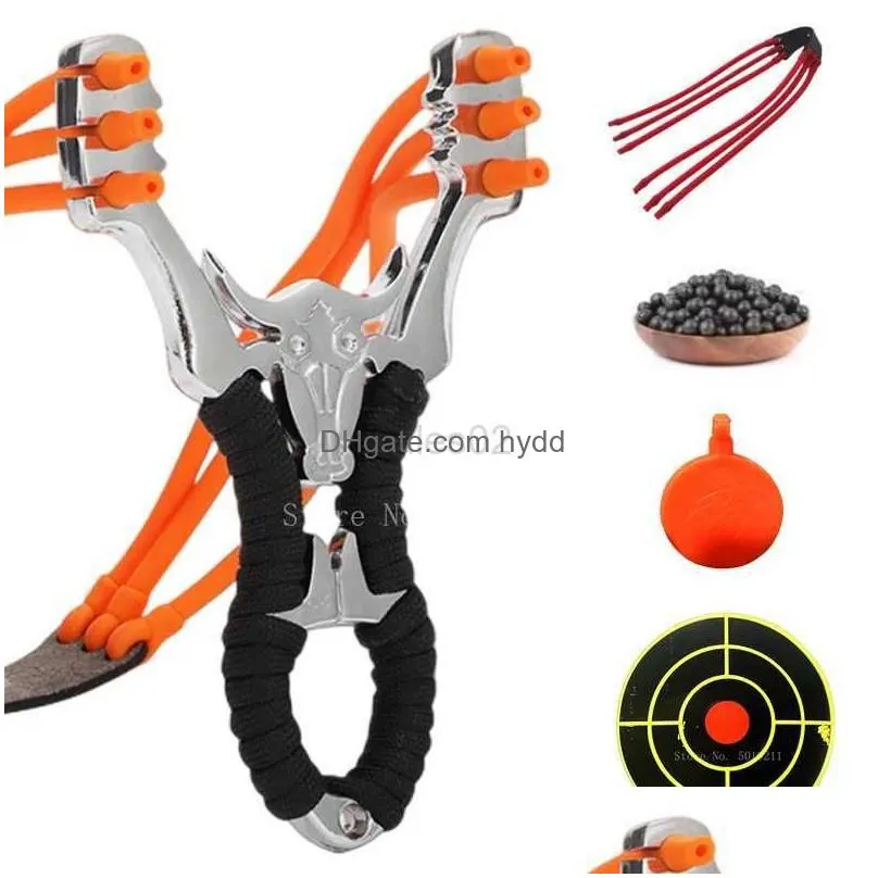 hunting slings s alloy shooting slings catapult outdoor high quality toys with card ball rubber band athletic shooting games toys