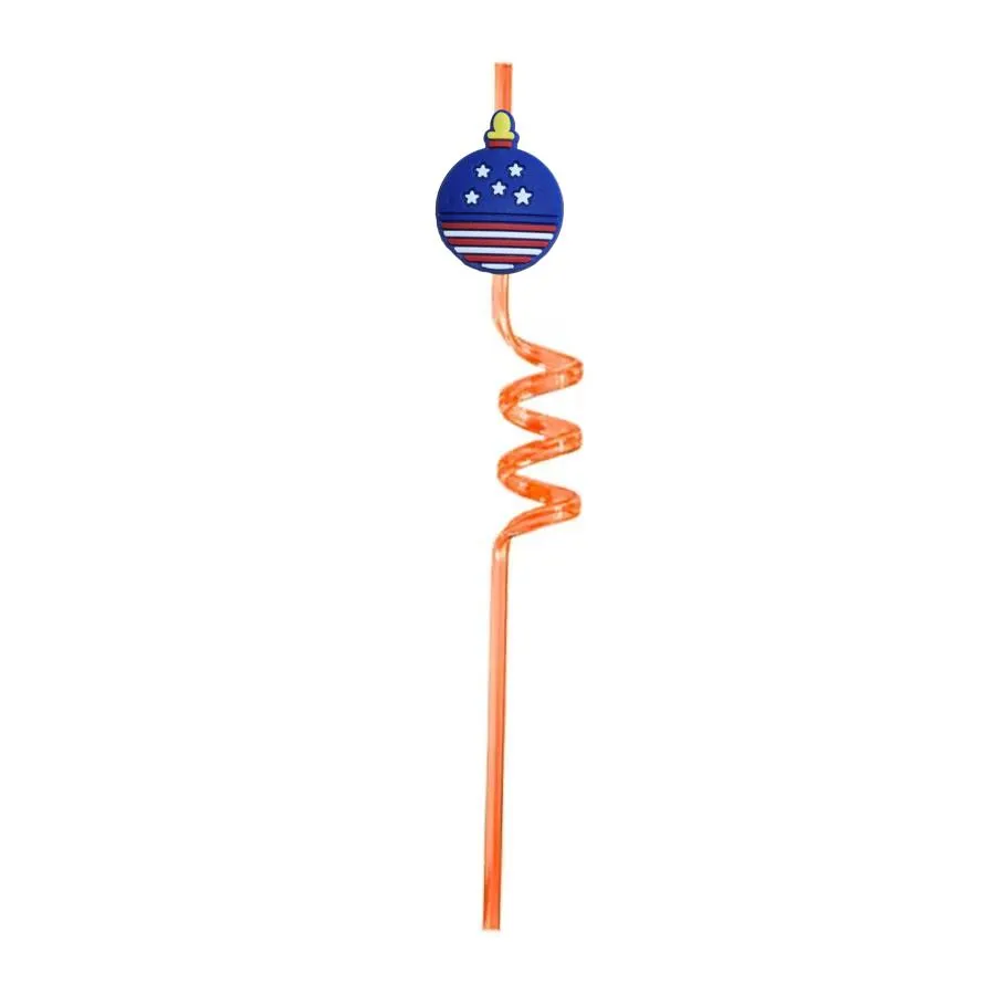 wansheng 2 themed crazy cartoon straws drinking for new year party kids pool birthday supplies favors decorations plastic straw with decoration summer favor reusable