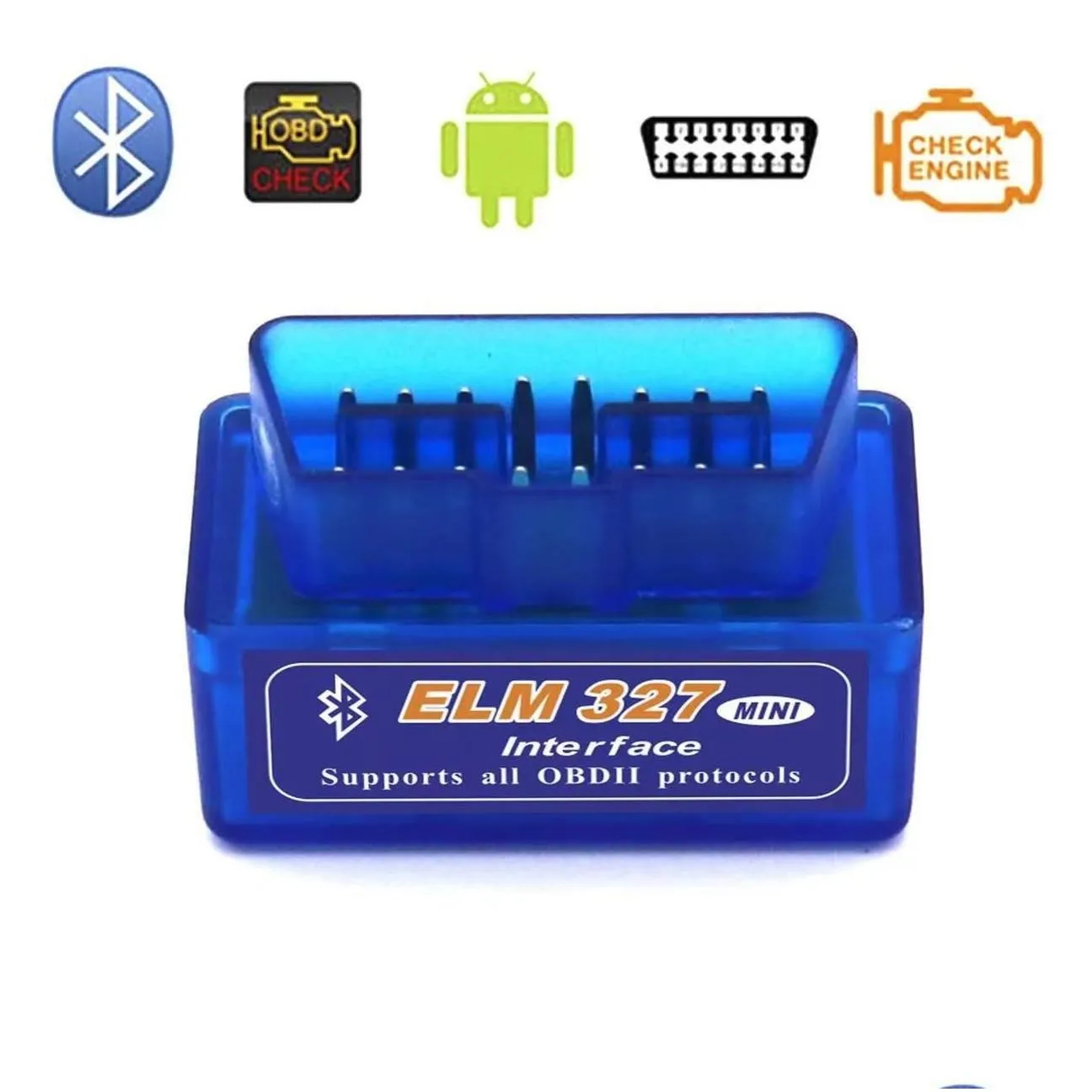 diagnostic tools mini v2.1 elm327- obd2 blutoth adapter me 327 v1.5 obdii scanner diagnosescan-werkzeug code reader elm327 drop delive