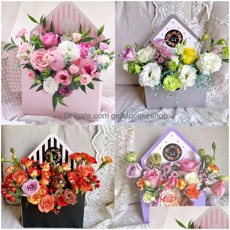 Gift Wrap Fashion Envelope Box Flower Packaging Floral Bouquet Florist Supplies Materials Wedding Party Decoration 20X7X30Cm Drop De Dhmph