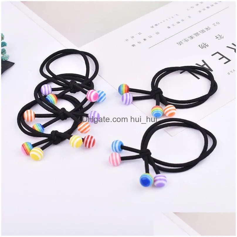 wholesale of japanese and korean headrope mothers colorful head rope peach heart knot hair rope childrens hair circle headdress