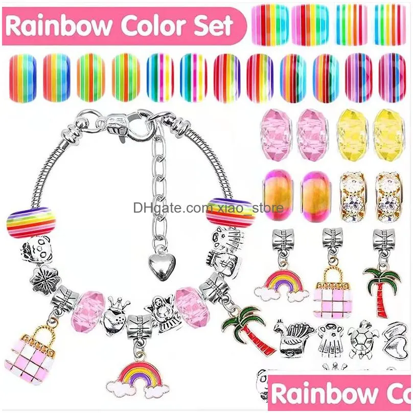 112pcs diy jewelry package sets as kids christmas presents charm beads fit bracelet necklace charms pendant accessories for snake