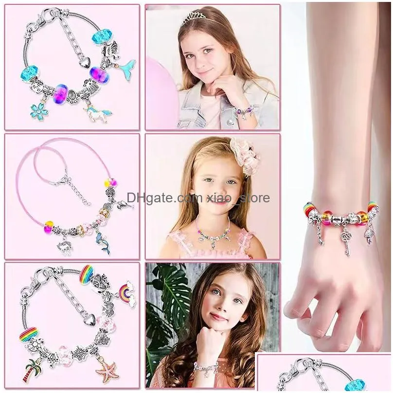 112pcs diy jewelry package sets as kids christmas presents charm beads fit bracelet necklace charms pendant accessories for snake