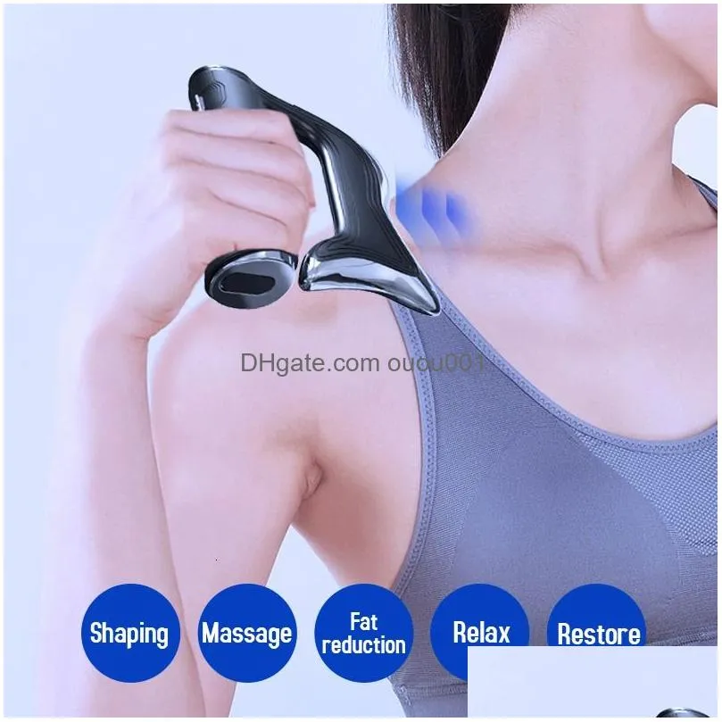 Massage Gun Fascia Masr Body Scra Mas Muscle Stimator Miclogurrent Pain Relief Relaxation Slimming Sha Guasha Drop Delivery Sports Out Dh6Rt