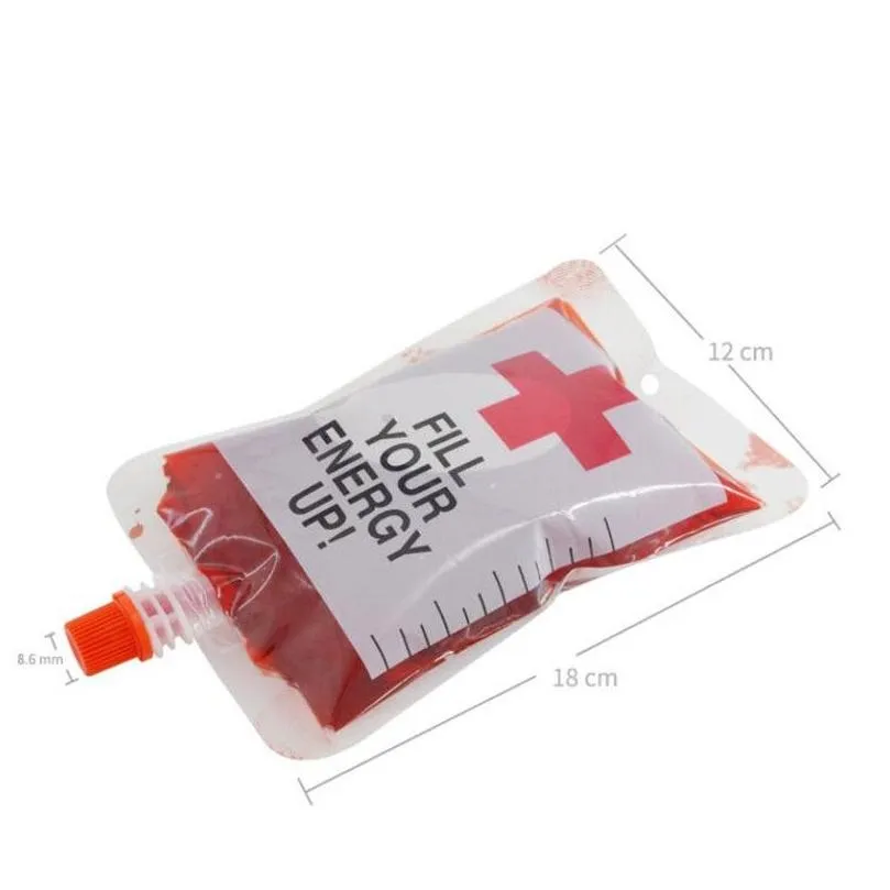 Other Drinkware Drink Container Bag Bar Vampire Blood Props Zombie Beverage Drinks Bags Food Class Pvc Water Bottle Drop Delivery Home Dhg6C