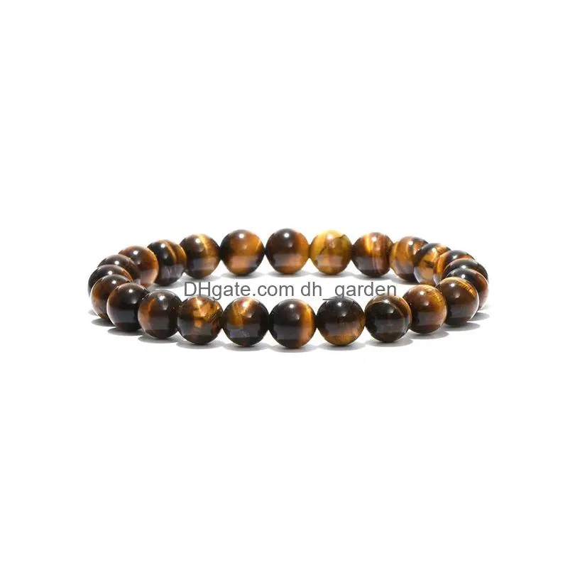 Jade Natural Stone Beads Buddha Bracelet Brown Tiger Eyes Yoga Meditation Braclet For Men Women Hand Jewelry Drop Delivery L Dhgarden Dhmbg