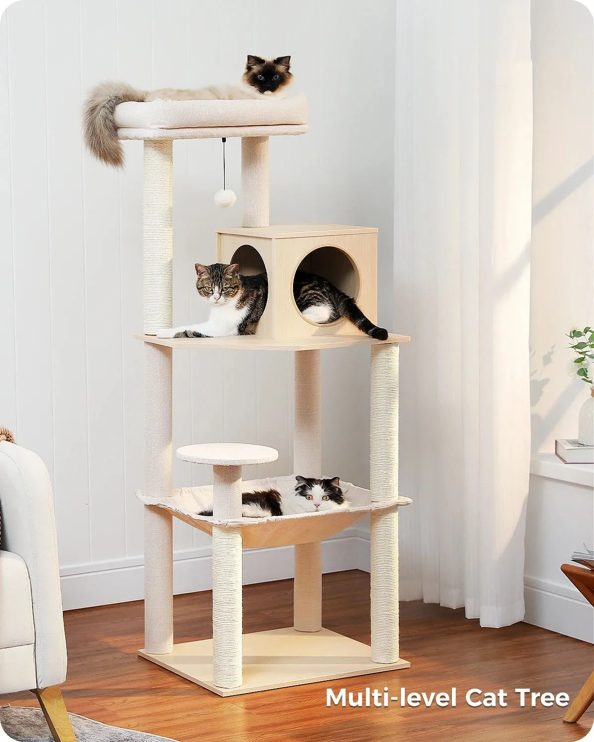 Cat Furniture Scratchers Multi-Level Cat Tree Tower with Condo Scratching Post for Cat Furniture House Cat Scratcher Cat Supplies Cat Toy