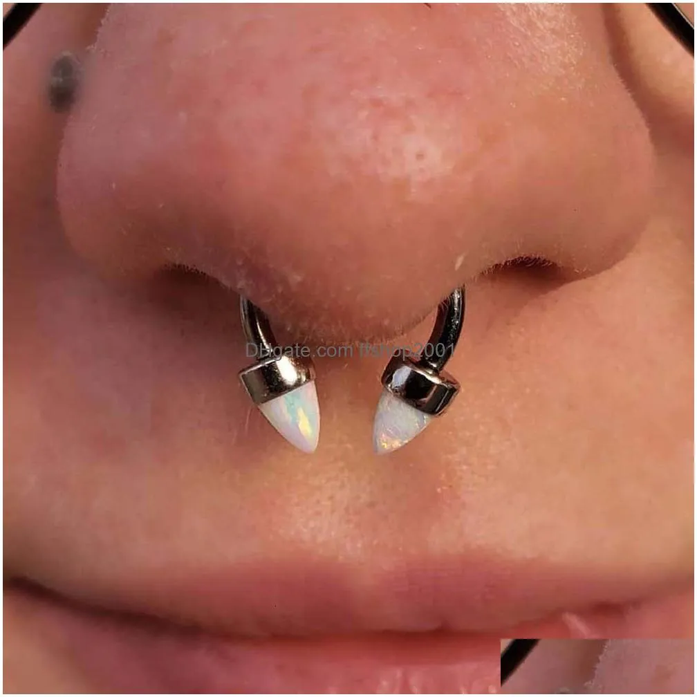DHgate Labret Lip Rings 24Pcs 16G G23 Titanium Horseshoe Eyebrow Bar Internally Threaded Opals Tragus Piercing Jewelry Jewelry