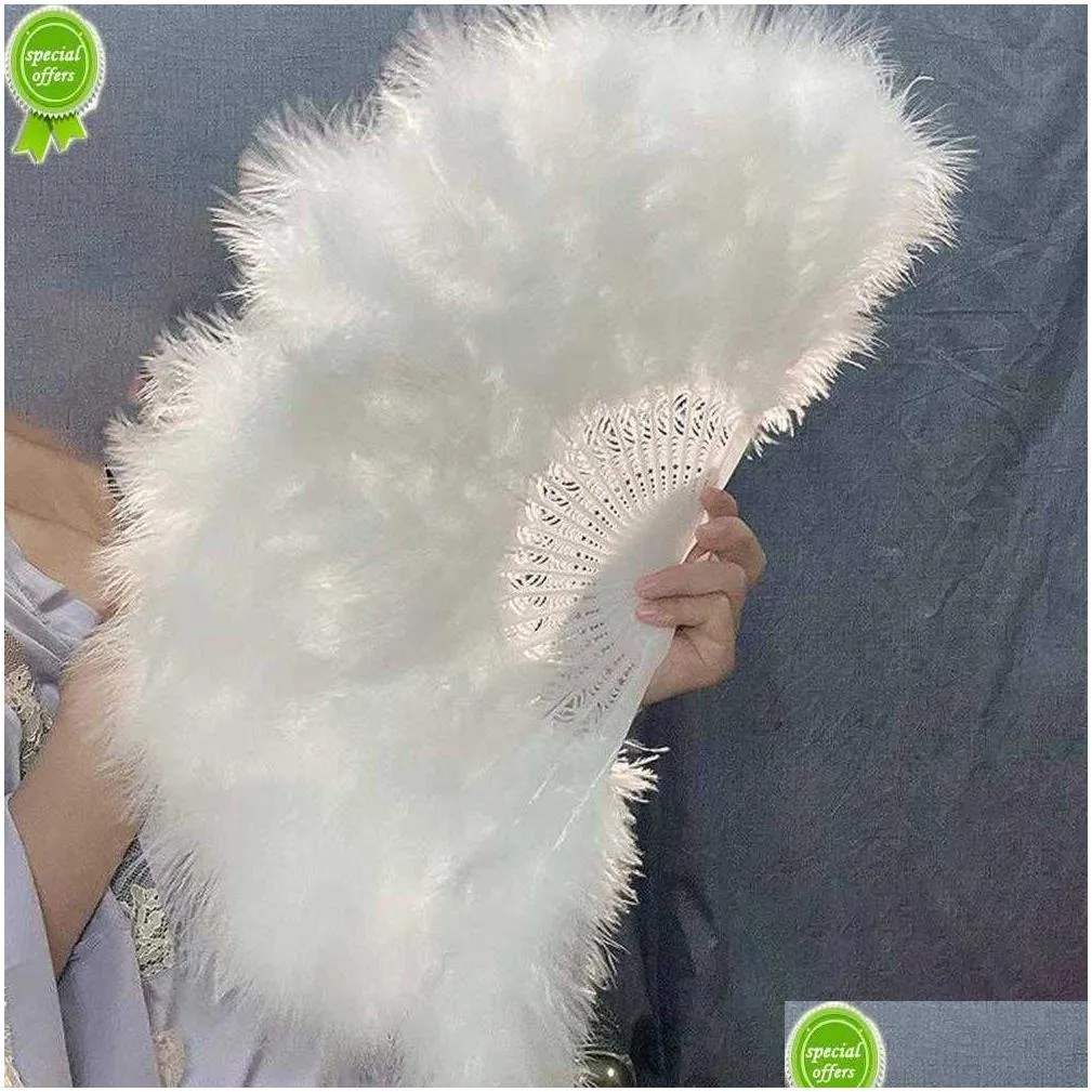 new wholesale wedding feather fan bride handheld non-folding fans cool fans wedding photo shooting pose home decoration prop