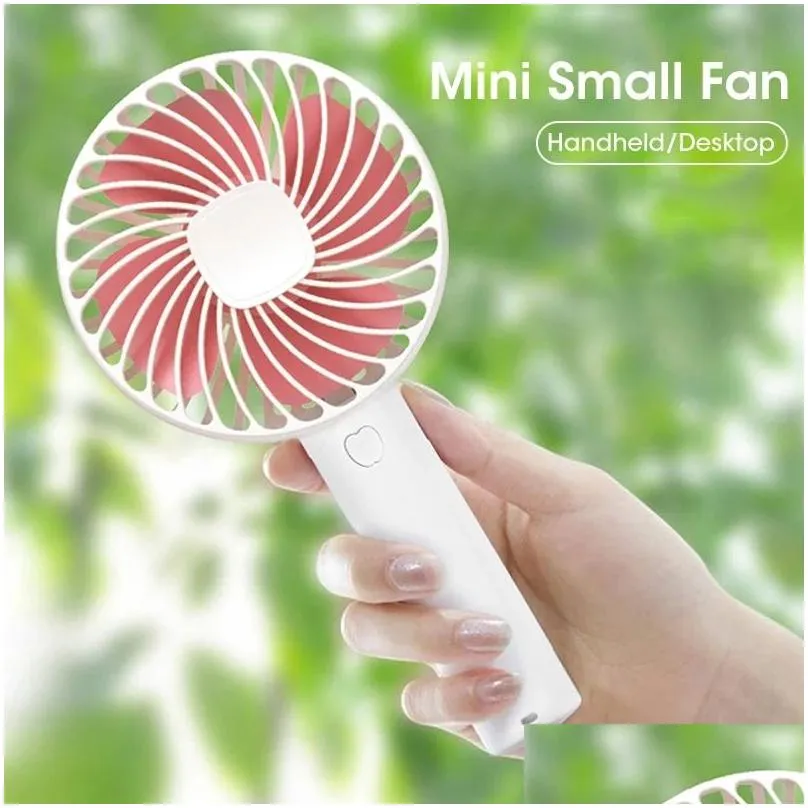 Party Favor Summer Handheld Small Fan Mini Usb Rechargeable 1200Mah Student Gift Desktop Portable Dormitory Classroom Hand Fans Coolin Dhryg