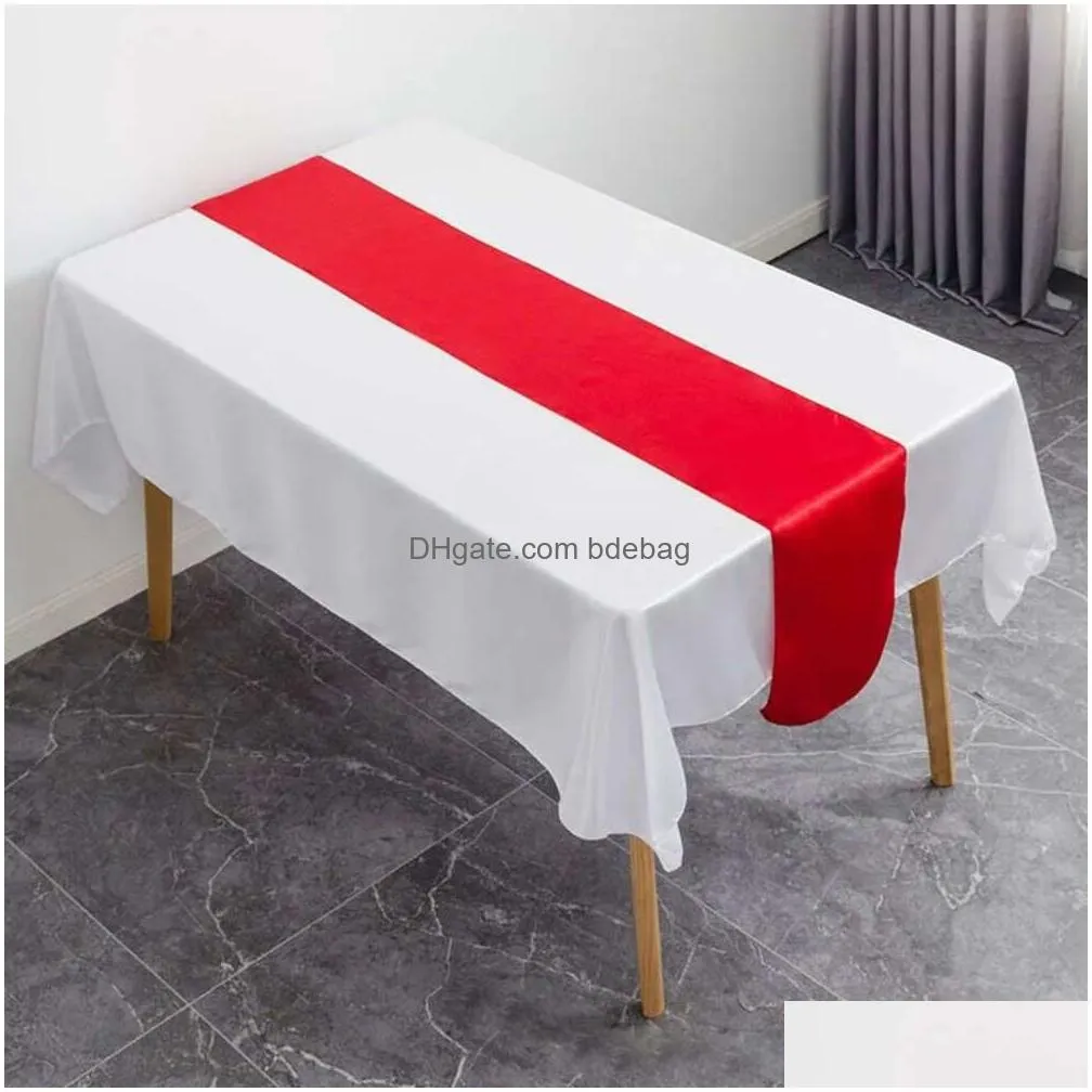 party wedding for satin banquet event home decoration supply table cover runner tablecloth 30cmx275cm12x108inch cloth