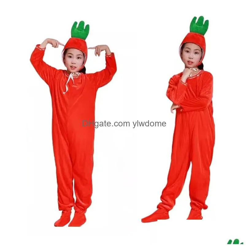 Dancewear Childrens Drama Cute Little Animal Red Radish Performance Costume Drop Delivery Baby, Kids Maternity Baby Clothing Cosplay C Dh01L