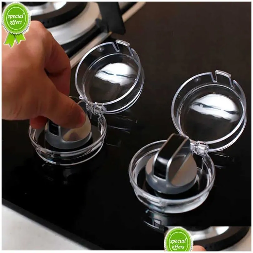 new 4/3/2/1 piece oven kitchen gas stove button cover knob control switch protective housing safety lock child protection