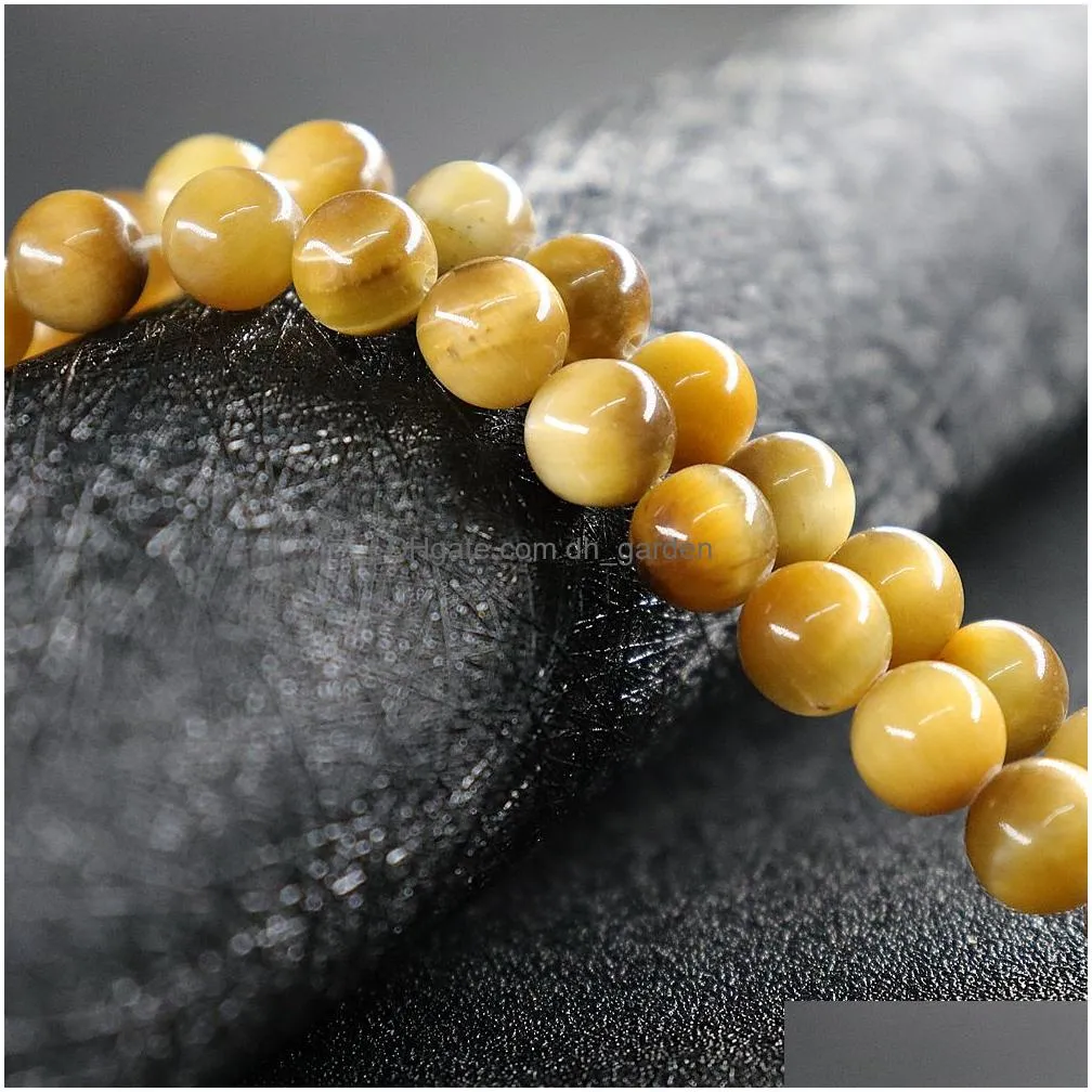 Agate 9 Colors Tiger Eyes 5A Beads 6-8Mm Round Natural Stone Loose Tigerite Bead Diy Drop Delivery Jewelry Dhgarden Dhsnu