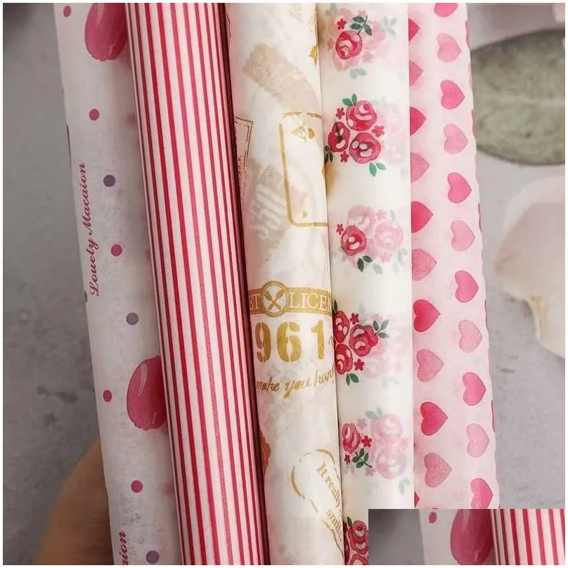 wholesale new 10pcs wax paper disposable food wrapping greaseproof packaging paper sand hamburger wrapper baking packaging paper sjy