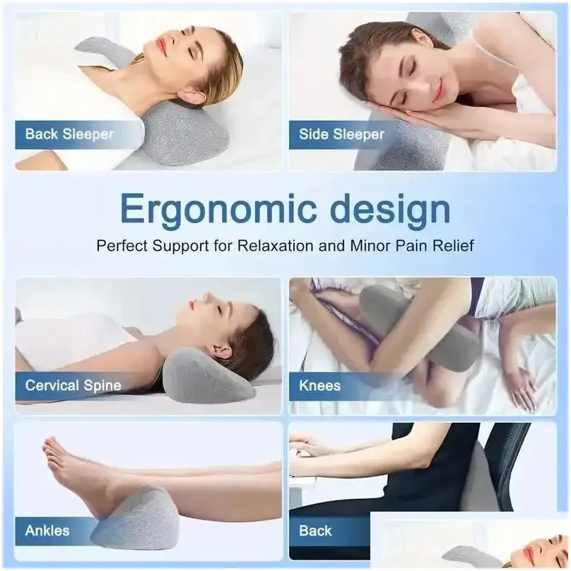 Cushion/Decorative Pillow Memory Foam Orthopedic Cervical Cushion Ergonomics Mas Slee Neck Pain Relief Slow Rebound Bedding Drop Deliv Dhf3L