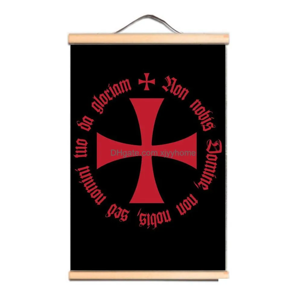 Other Arts And Crafts Knights Templar Wall Art Posters Christian Crusaders Canvas Scroll Painting For Classroom Living Room Dormitory Dhkd9