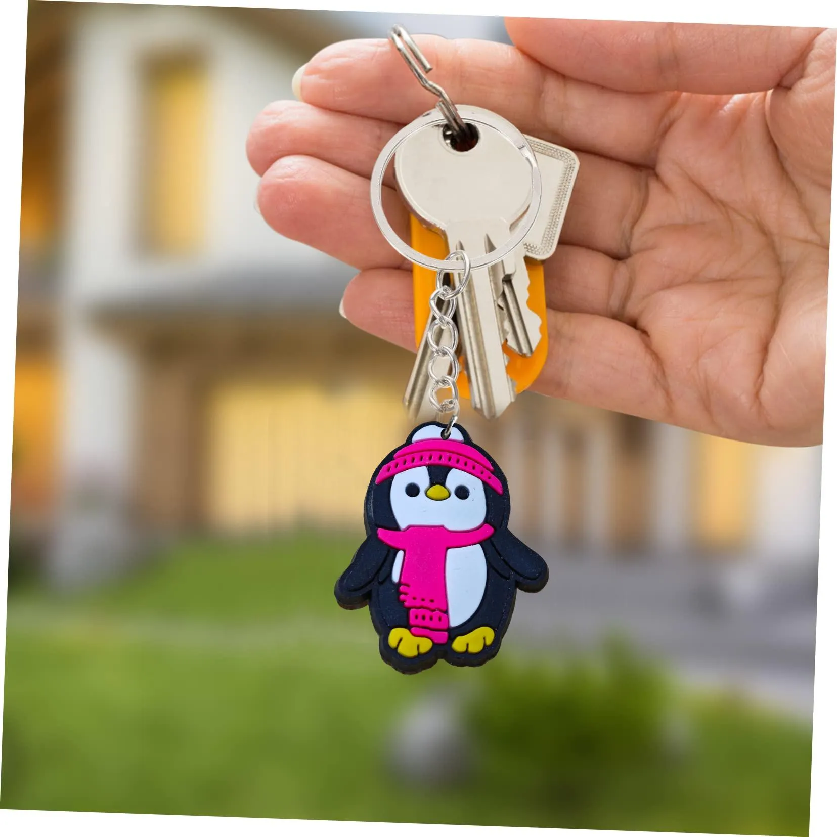 penguin keychain key chain accessories for backpack handbag and car gift valentines day ring boys cool colorful anime character with wristlet keyring suitable schoolbag christmas fans keychains women charms