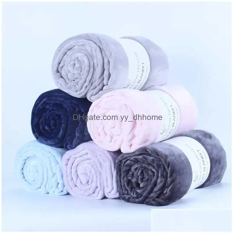 blankets solid color durable winter soft warm fleece flannel blanket rectangle warm blanket double side for office winter home