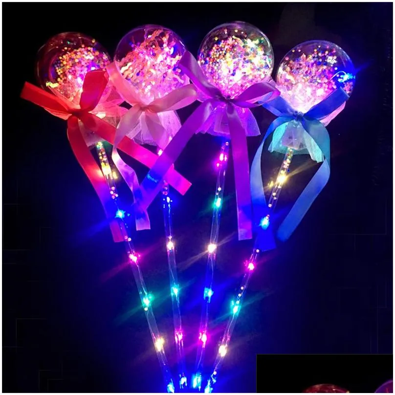 Party Decoration Led Light Sticks Bobo Balloon Star Shape Flashing Glow Magic Wands For Birthday Wedding Drop Delivery Home Garden Fes Dhjh3