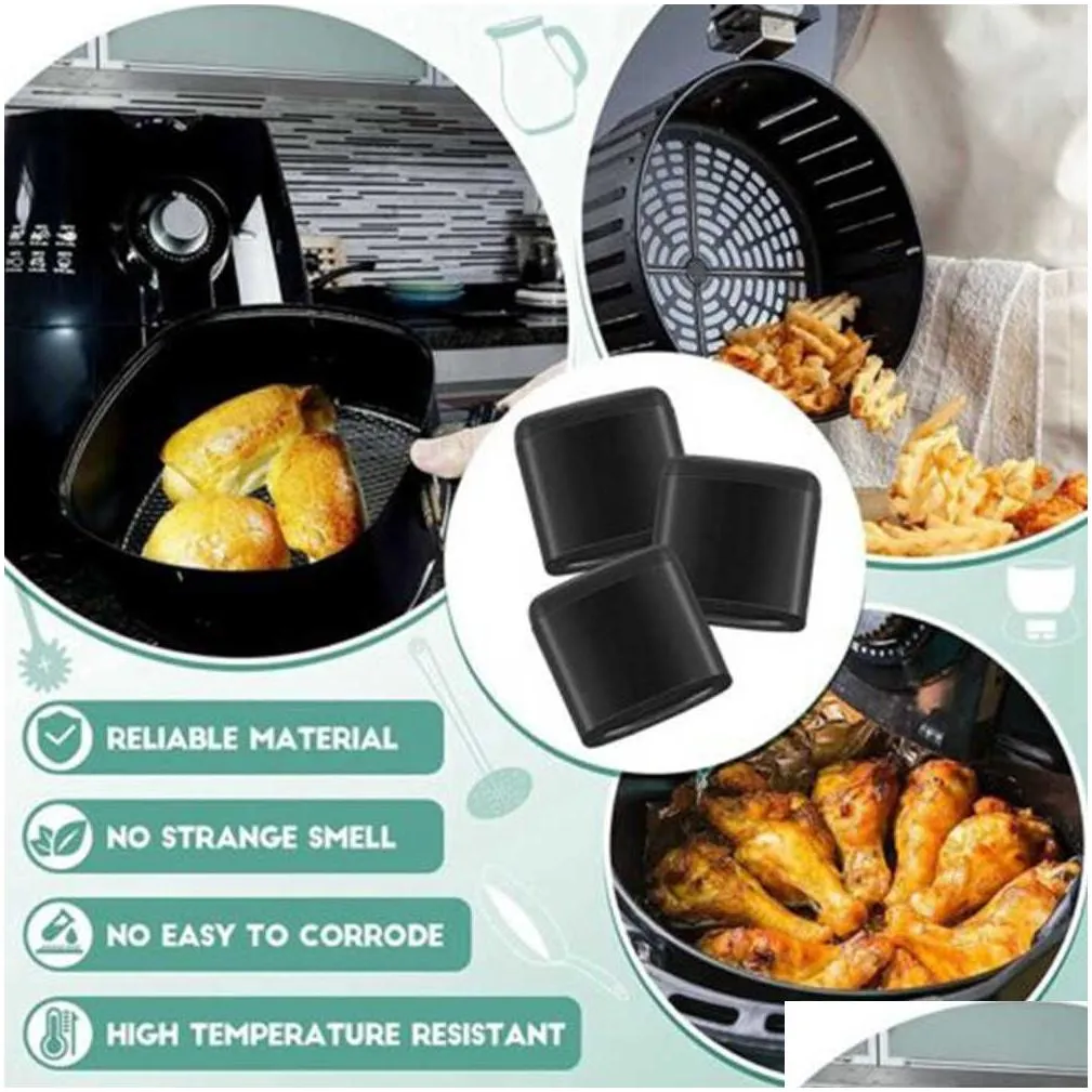 new air fryer rubbers bumpers fit power air fryer crisper plate air fryer replacement protective covers kitchen accessories