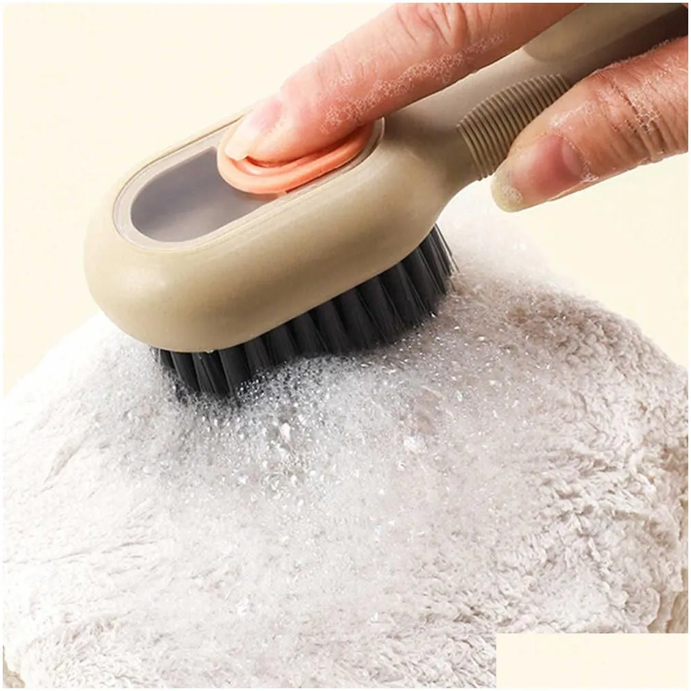 new new automatic liquid shoe brushes with soap dispenser long handle soft bristles brush cleaner for household laundry cleaning brush