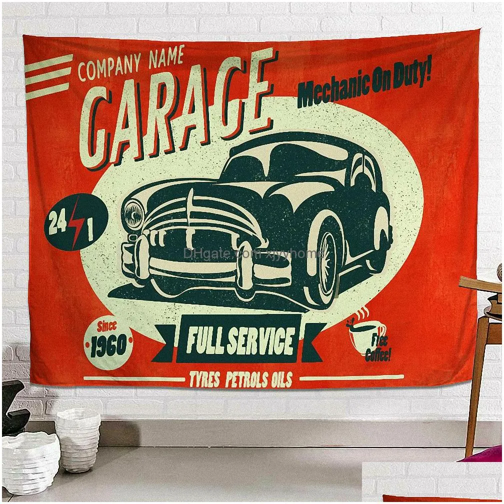 Paintings Garage Fl Service And Repair Wall Hanging Flag Parts Posters Prints Tapestry - Art Banner Gas Station Shop Artwork As A Drop Dhlnq