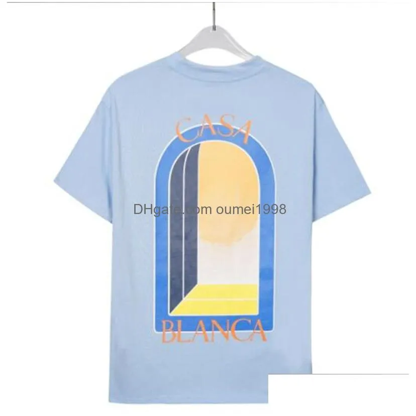 Men`S T-Shirts Mens Designers T Shirt Man Womens Tshirts With Letters Print Short Sleeves Summer Shirts Men Loose Casablanc Tees Asian Dh4Xq